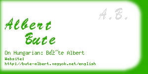 albert bute business card